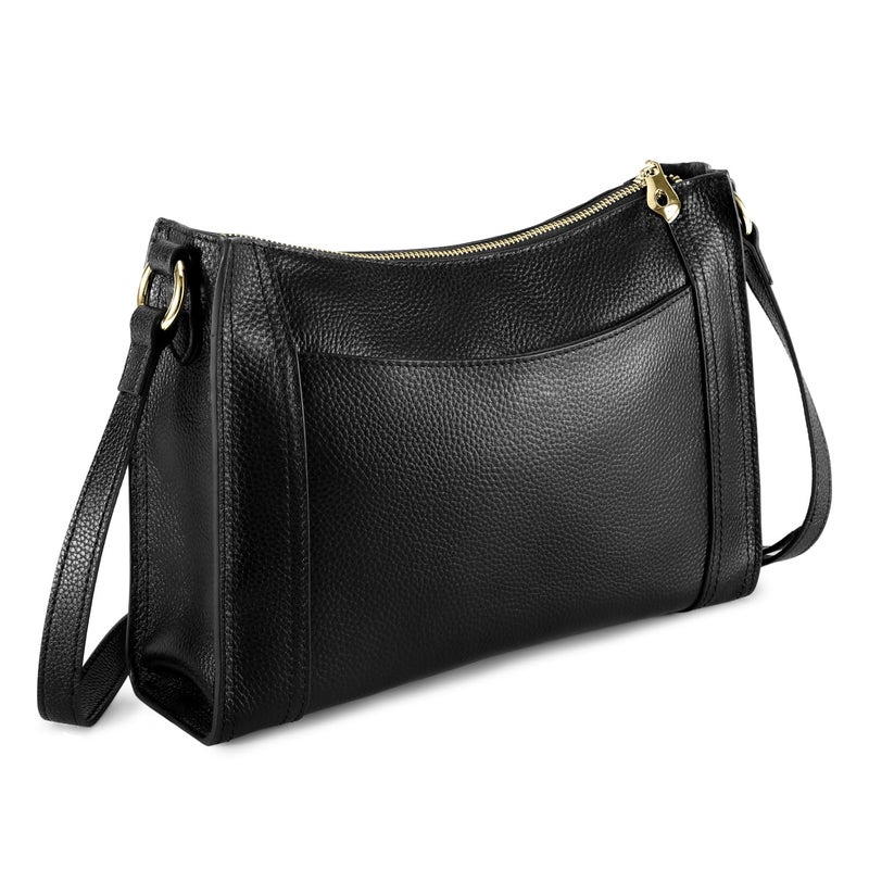 Kattee Genuine Leather Purses and Handbags for Women Crossbody Stachel Shoulder Bags Black - Image 1
